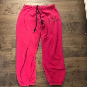 Women's Red Sweatpants with Drawstring